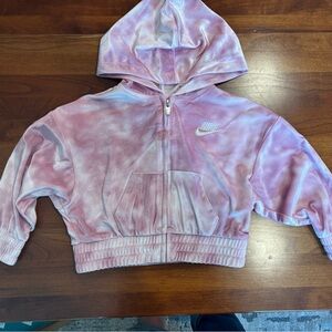 Nike Velour light Pink cropped Toddler Jacket